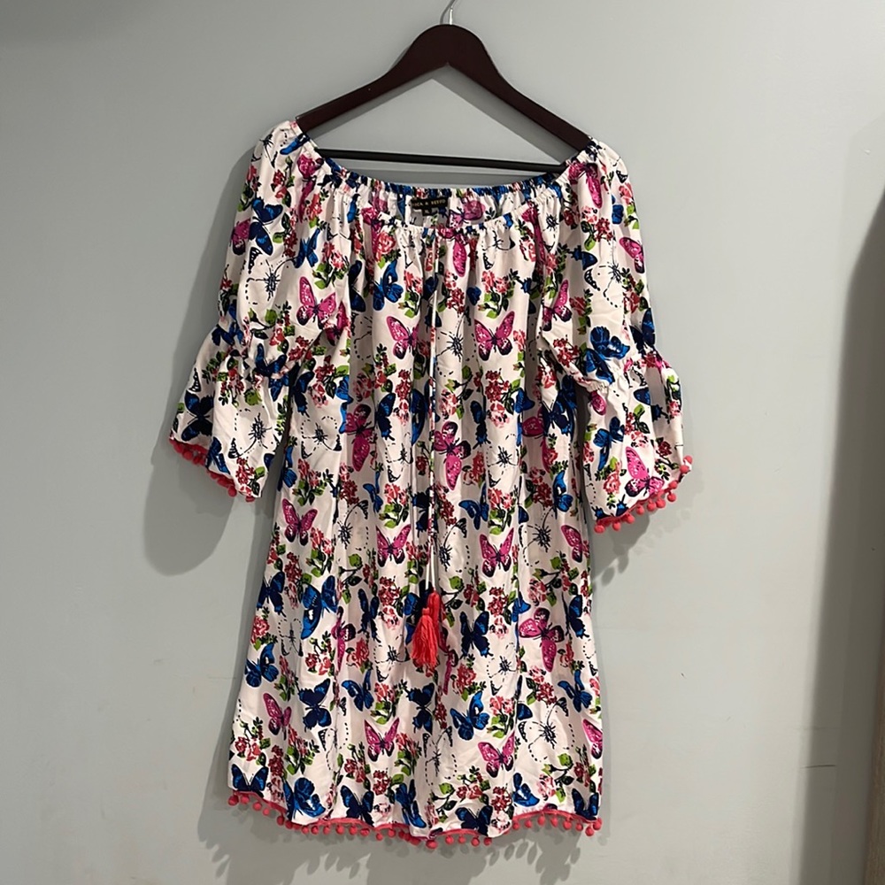 Butterfly over the shoulder dress